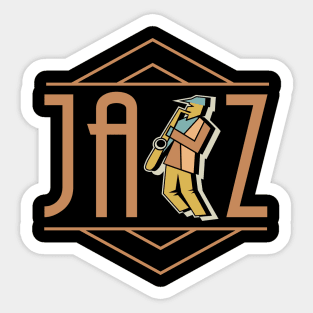 Jazz Vintage Retro with Saxophone Player Sticker